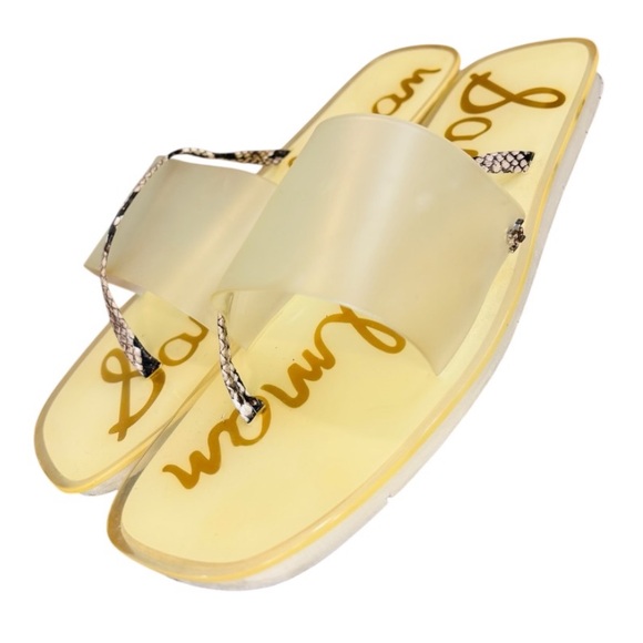 Sam Edelman Shoes - Sam Edelman Luciana Women’s Semi Opaque Transparent Yellow Slide Sandals
